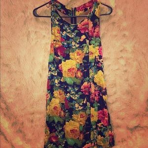 Floral razor back zip summer dress