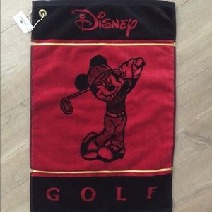 Disney Mickey beach cover golf terry Red black NWT