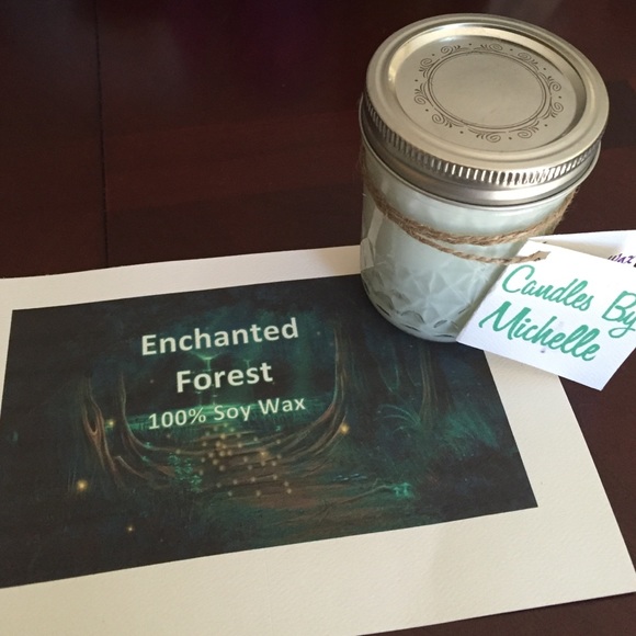 Handmade Enchanted Forest Soy Jar Candle small 💚