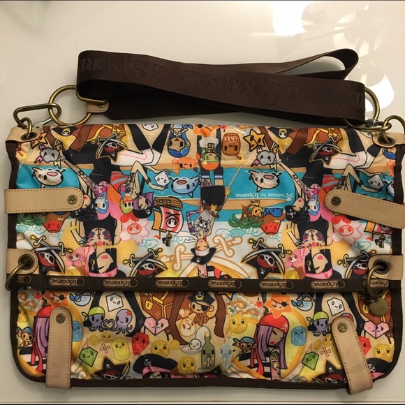 LeSportsac tokidoki pirate foldover messenger bag