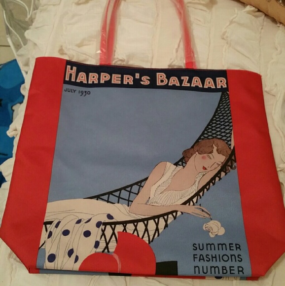 Magazine cover tote Harper Bazaar
