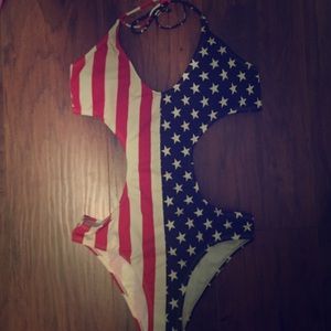 Forever 21 American Flag (cutout) one piece