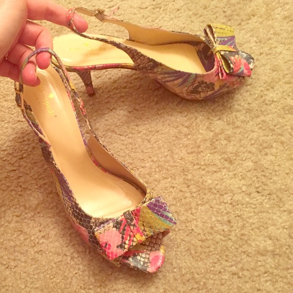 kate spade Shoes - Kate Spade Tropical Snakeskin Print heels size 10