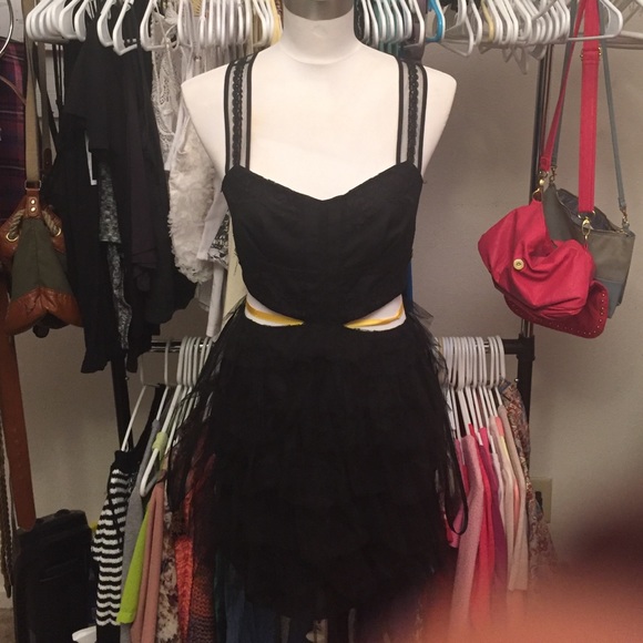 Black BCBGeneration cocktail dress.