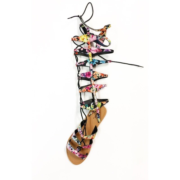 FLORAL GLADIATOR HIGH SANDALS - Picture 2 of 3
