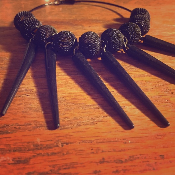 Black spike hoops