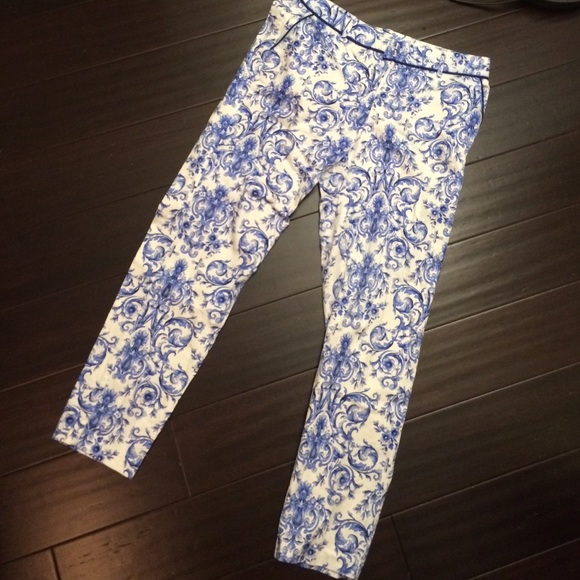 Blue and White Forever 21 Dress Pants