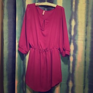 Berry colored tunic length top
