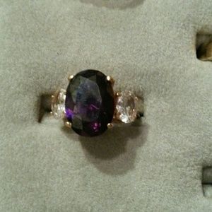 Goldtone Purple Stone Ring