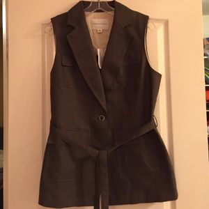 Army green one button vest
