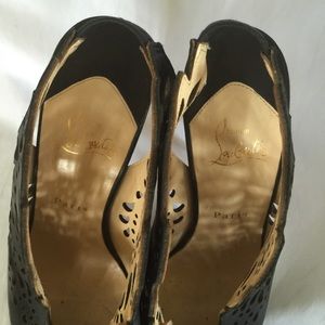 Christian Louboutin Shoes - RARE Markesling Black Leather Laser Cut Booties Christian Louboutin Shoes - RARE Markesling Black Leather Laser Cut Booties