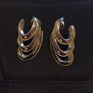 Gold and silver earrings