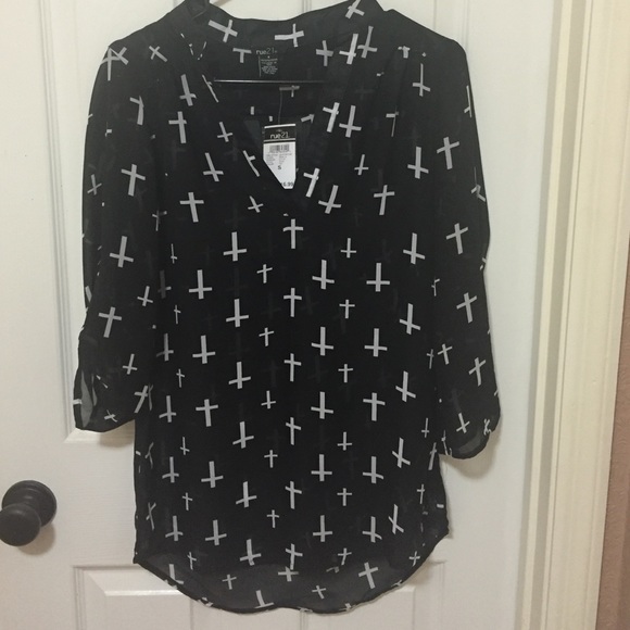 Black blouse with crosses