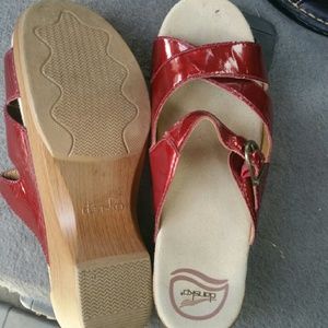 Red Dansko sandals