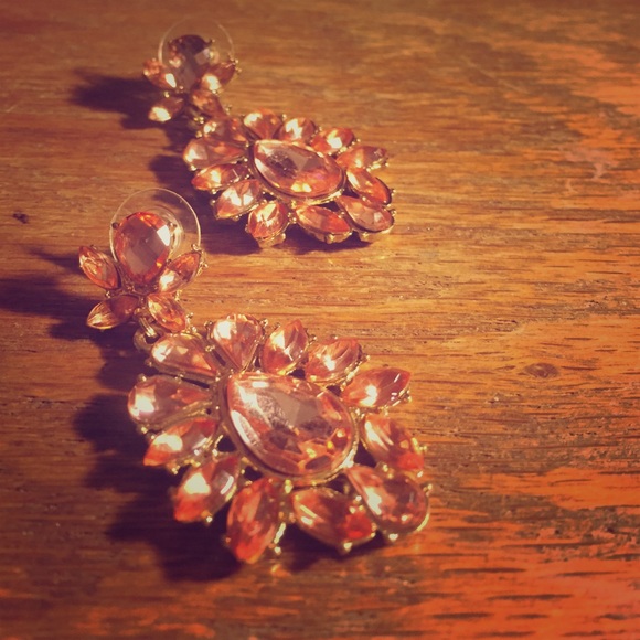 Pink and gold earrings