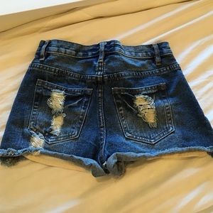 Denim high waisted shorts