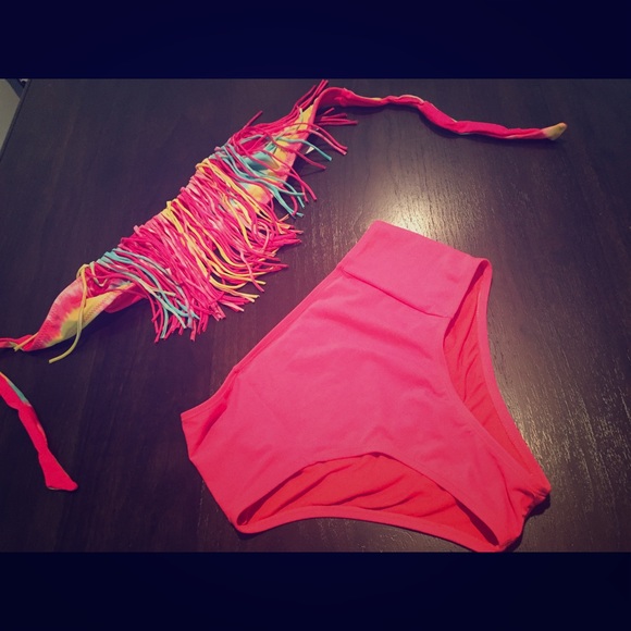 Two piece high waisted swim suit