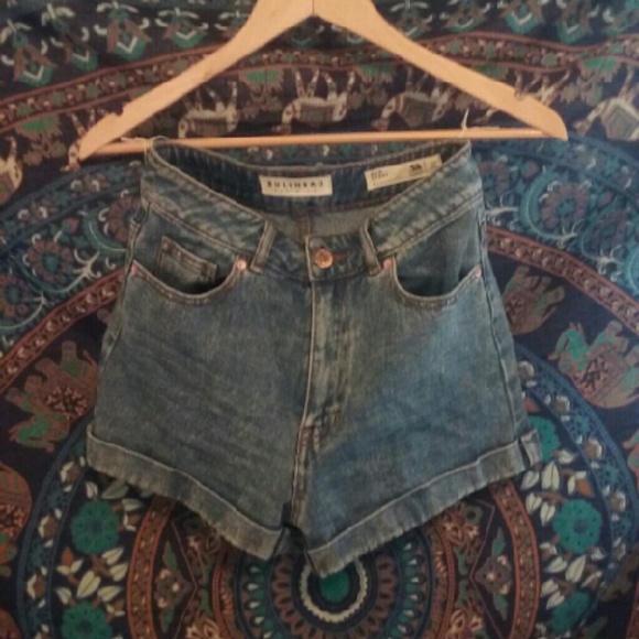 high waisted jean shorts