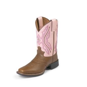 Kids pink Justin boots