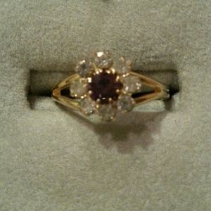 Dainty Gold Tone Floral Ring