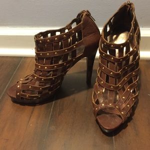 Cutout bootie heels