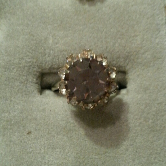 Stunning Lavender Silver Tone Ring