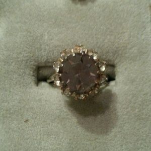 Stunning Lavender Silver Tone Ring
