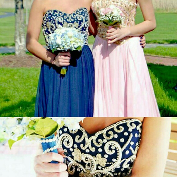 Sean Collection Beaded Strapless Gown - Picture 2 of 4