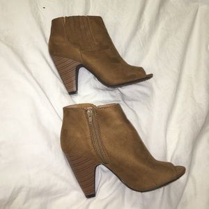 Peep toe booties