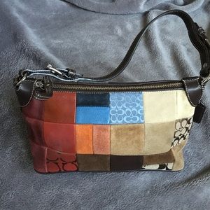 Authentic Coach Patchwork Suede Leather Handbag