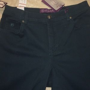 Dark green petite stretch jeans