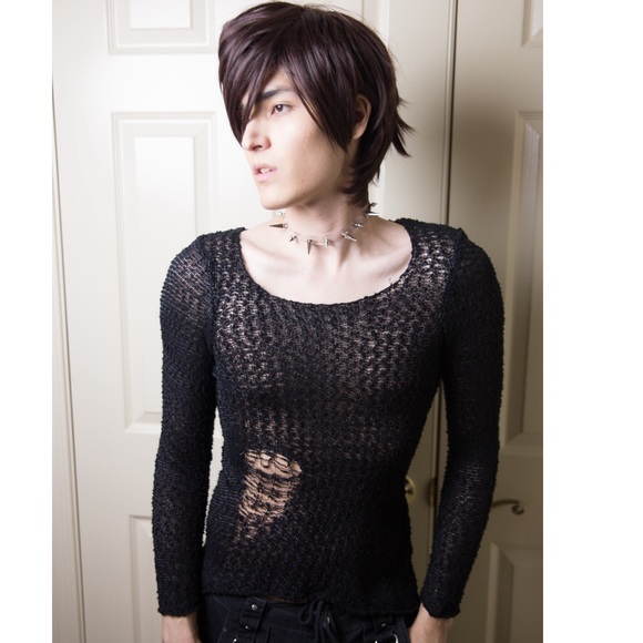 Mudd Sweaters - Distressed Black Sweater Top Longsleeve Stretchy M Mudd Sweaters - Distressed Black Sweater Top Longsleeve Stretchy M