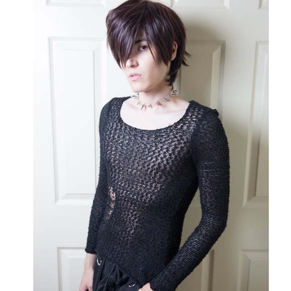 Mudd Sweaters - Distressed Black Sweater Top Longsleeve Stretchy M Mudd Sweaters - Distressed Black Sweater Top Longsleeve Stretchy M