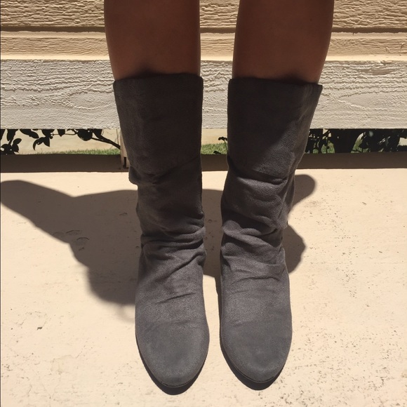 Grey Suede Boots - Picture 1 of 3