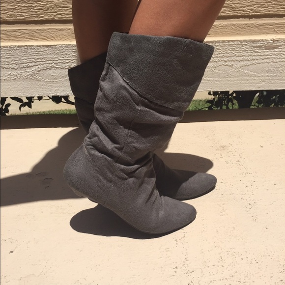 Grey Suede Boots - Picture 3 of 3