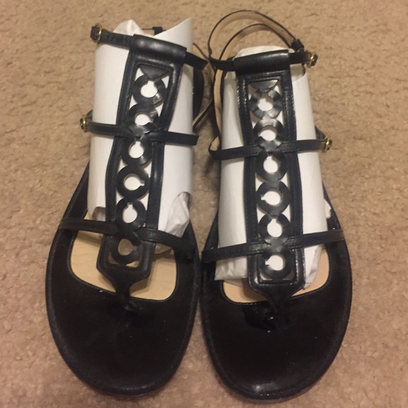 Coach Gladiator Sandals 7 Black