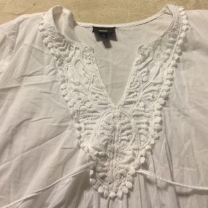 White tunic style embroidered shirt