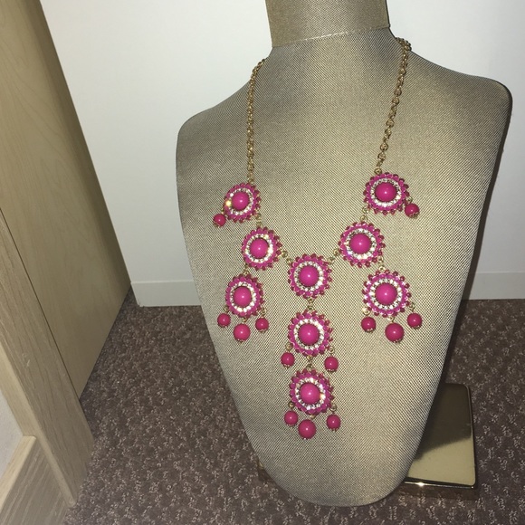 pink sparkle statement necklace.