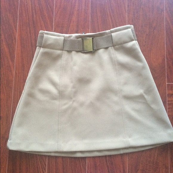 Beige Mini Skirt