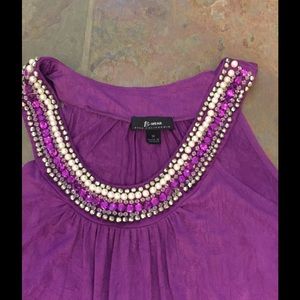 B wear tank bejeweled neck line