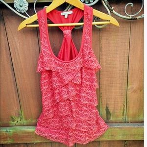 Charlotte Russe Lace racerback tank Small