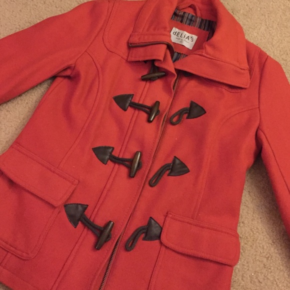 orange peacoat