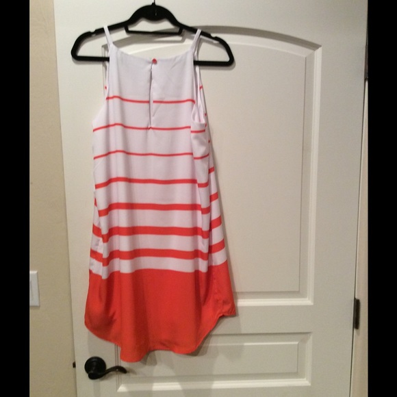 BRAND NEW WHITE AND ORANGE SUMMER DRESS
