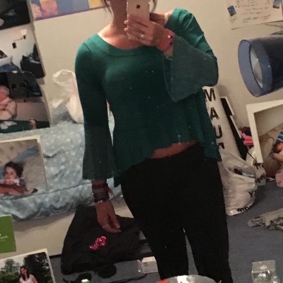 Free people 3/4 bell sleeve shirt - Picture 3 of 4