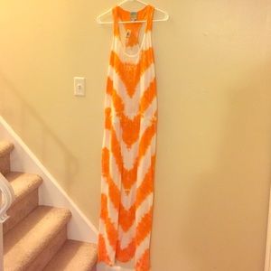 C&C White and Orange Maxi Dress New with Tags