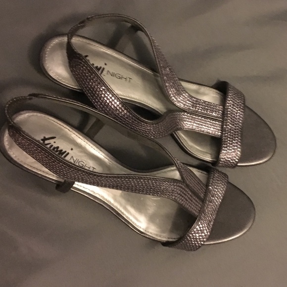 Silver one-inch heels!