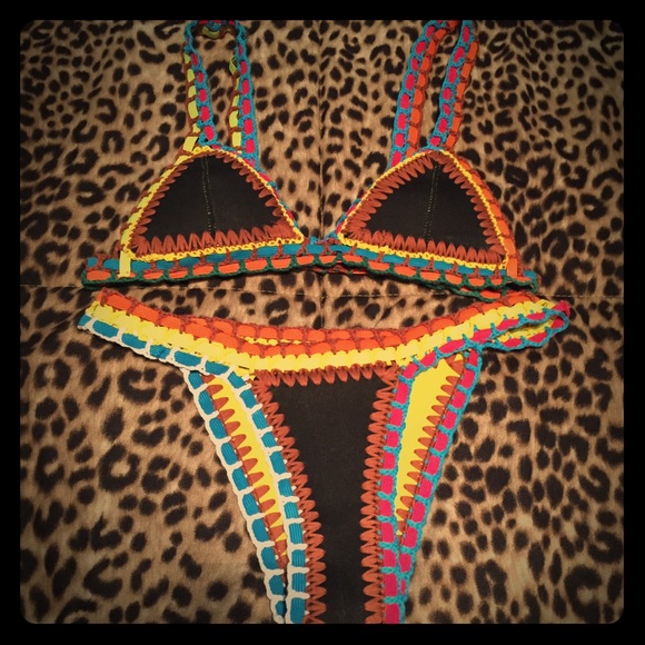 Kiini Inspired Crochet Neoprene Bikini Set