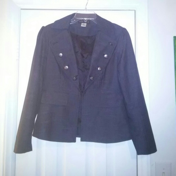 Trendy black denim blazer