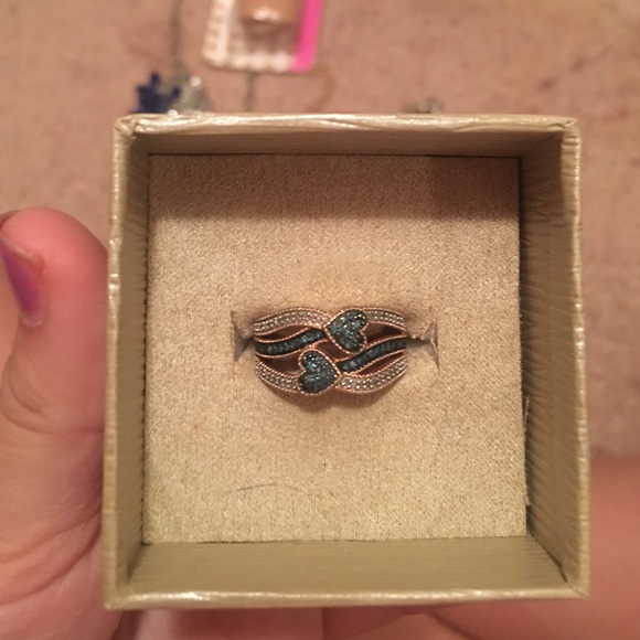 Blue heart ring