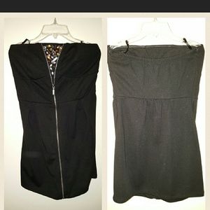 Black dress.. Zipper, crystal detail